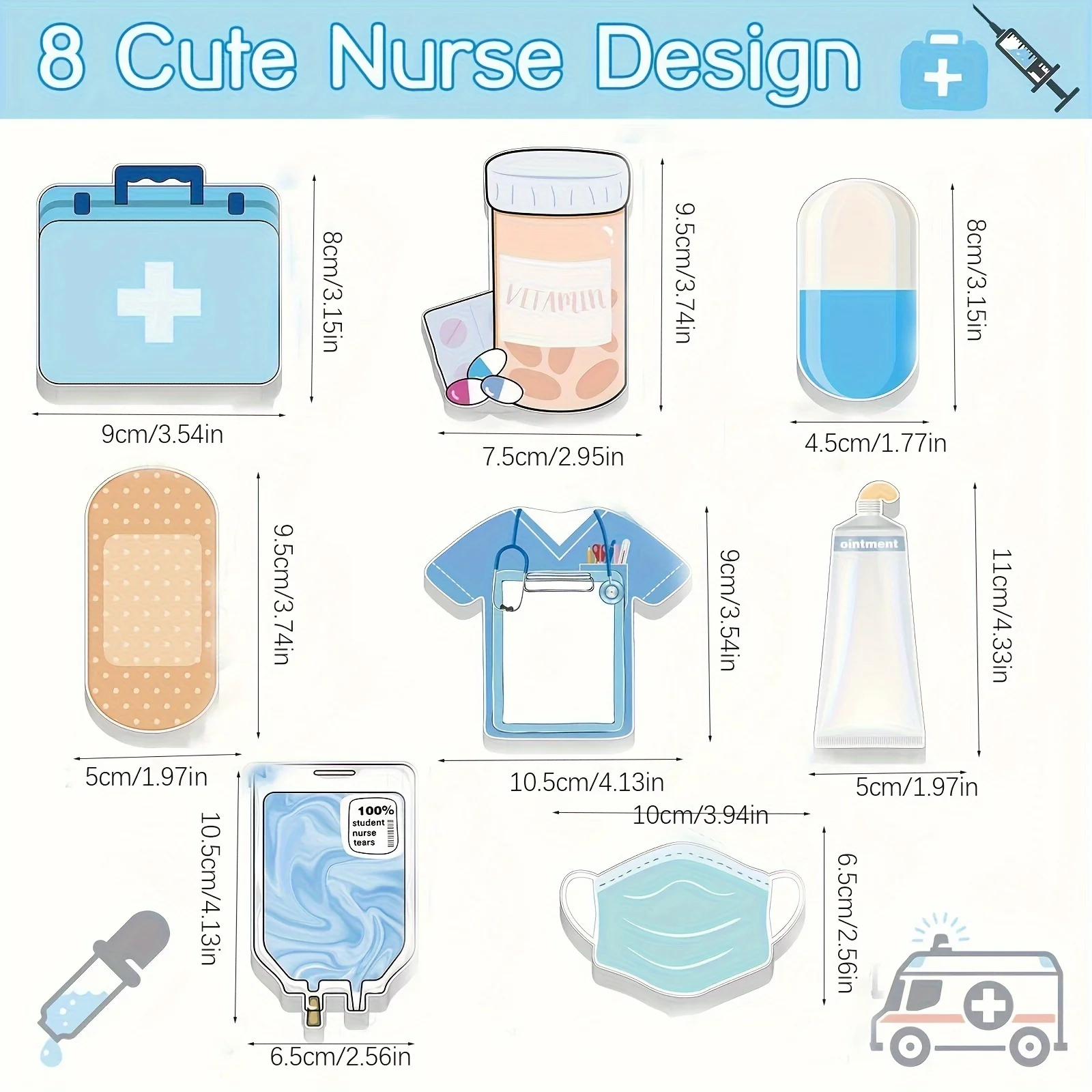1 Set Funny Nurse Stickers Nursing Student Supplies School Nurse Gift Booklet Self-Help Stickers Hospital School Nurse Supplies