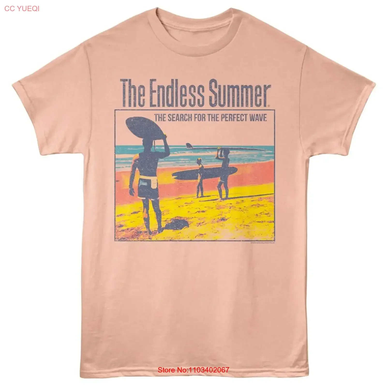 Camiseta para hombre Endless Summer Peachy Sunset, estilo vintage, lavada, cómoda, con gráfico, informal, suave, elegante, transpirable