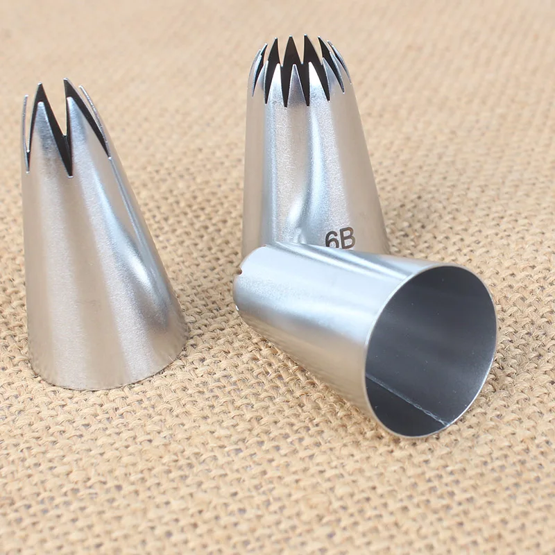 3pcs medium Icing Piping Nozzles For Decorating Cake Baking Cookie Cupcake Stainless Steel Pastry Tips #1M #6B #853