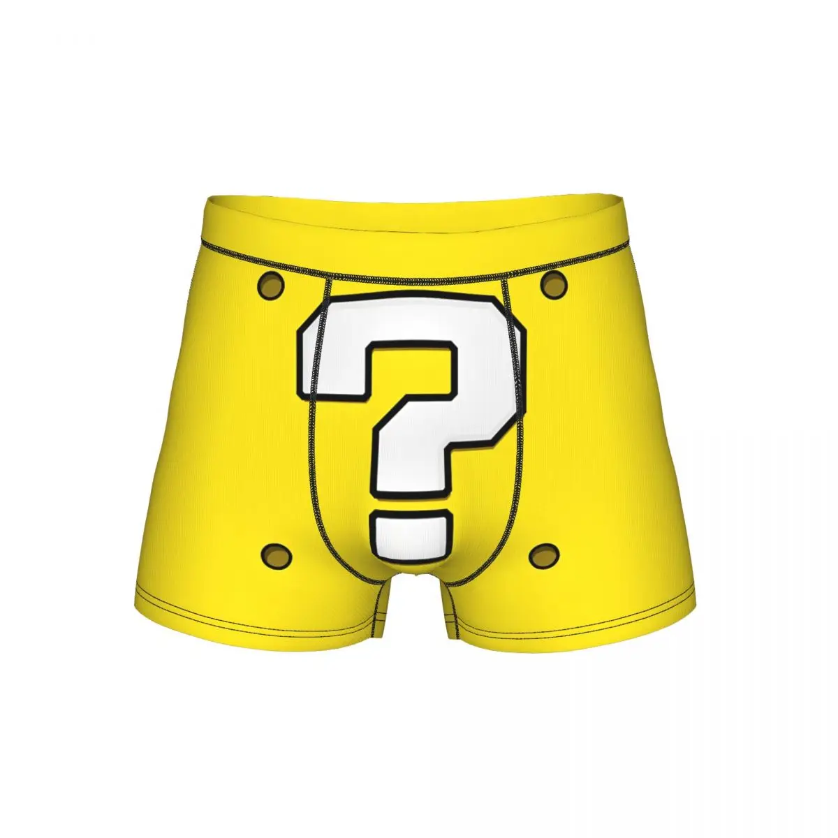 

Men CartoonMarios Question Block Boxer Shorts Panties Breathable Underwear Homme Novelty Long Underpants