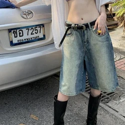 Korean Retro Y2K Harajuku High Waist Streetwear Style Fashion Shorts 2024 Summer Women's Sexy Hotsweet Loose Fit Denim Shorts