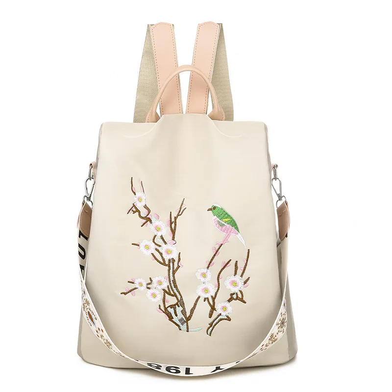 New Oxford Anti-theft Women Backpack Fashion Embroidery School Bag Large Capacity Backpack High Quality