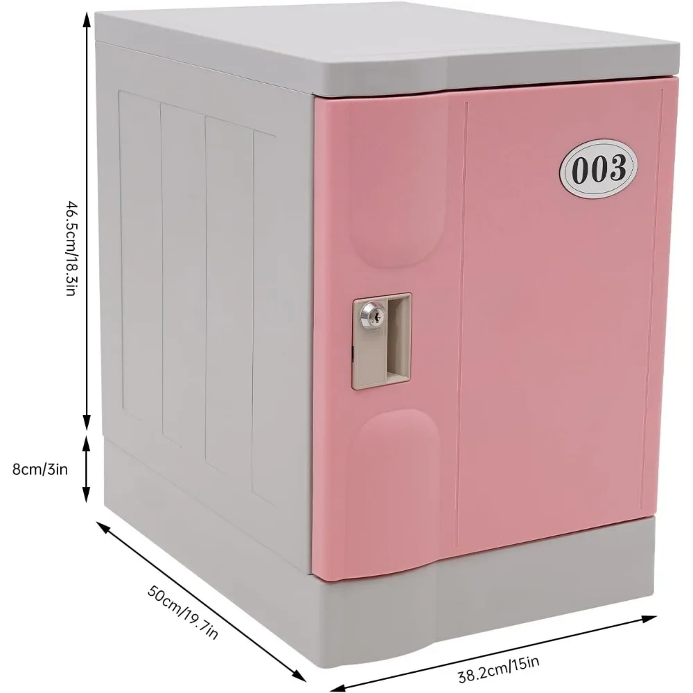 19" Locker Lockable Storage Cabinet with Key Footlocker Nightstand for Kids Home School Gym Toy Box Footlocker Bedside Dresser