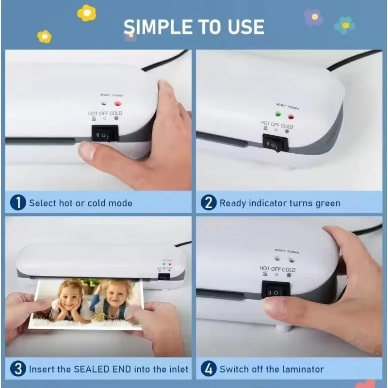 SL288 آلة تصفيح بلاستيكية مزدوجة باردة وساخنة مضادة للأكسدة مناسبة لراكب الصور لملصق المستندات والمكتب المنزلي