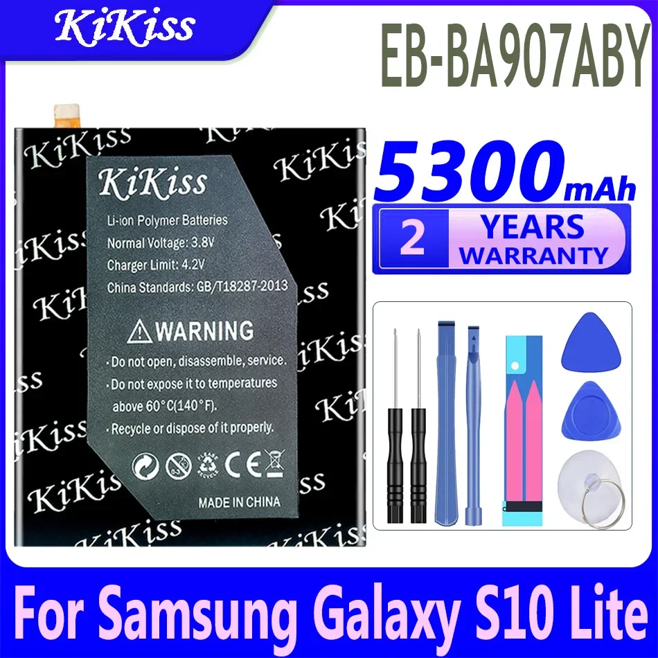 KiKiss  Replacement Battery EB-BA907ABY EBBA907ABY 5300mAh for Samsung Galaxy S10 Lite S10Lite Phone Batteries + Track NO