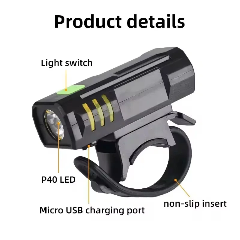 Bicycle Bike USB Rechargeable Light LED High Brightness Multi-Function Road MTB Cycling Safety Front Lights Outdoors Flashlight