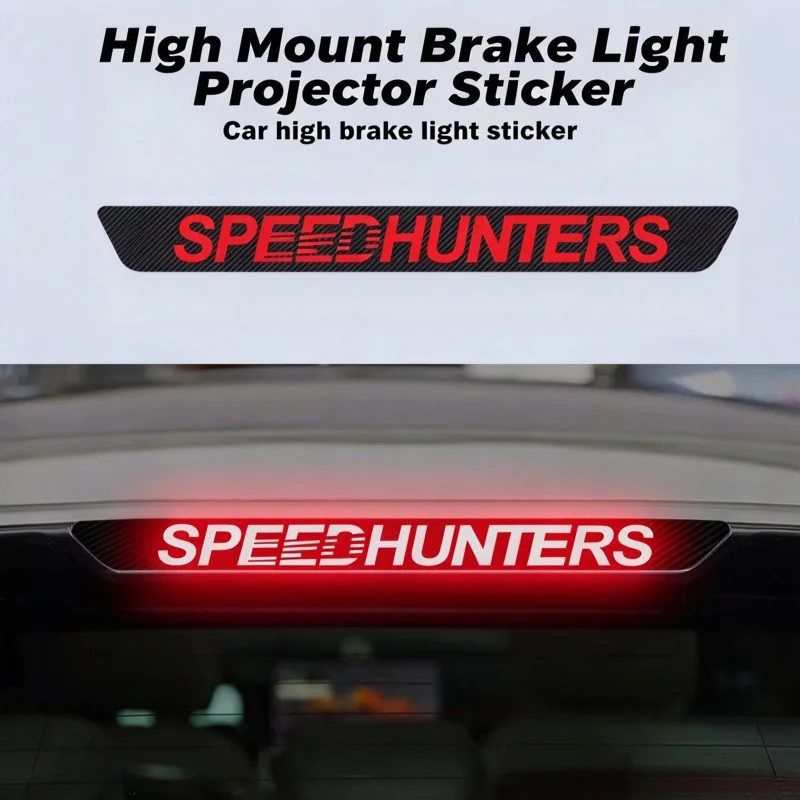 1PC High Mount Brake Light Sticker Carbon Fiber Textured Vinyl Decal, Creative DIY Car Rear Stop Lamp Decor Auto Exterior Stylin