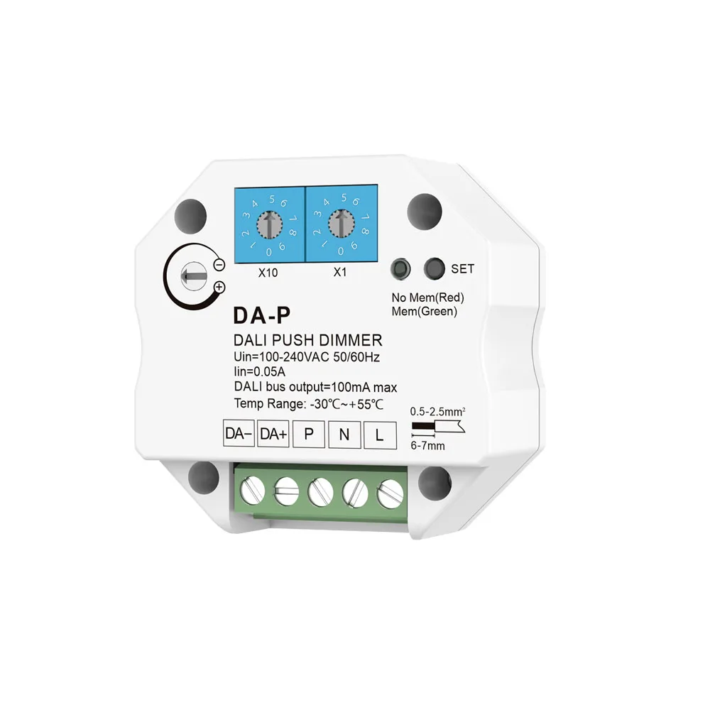 

AC DALI Push Dimmer 110V 220V 230V LED on/off Dimming Control Memory function Address programmability for DALI Driver Ballasts