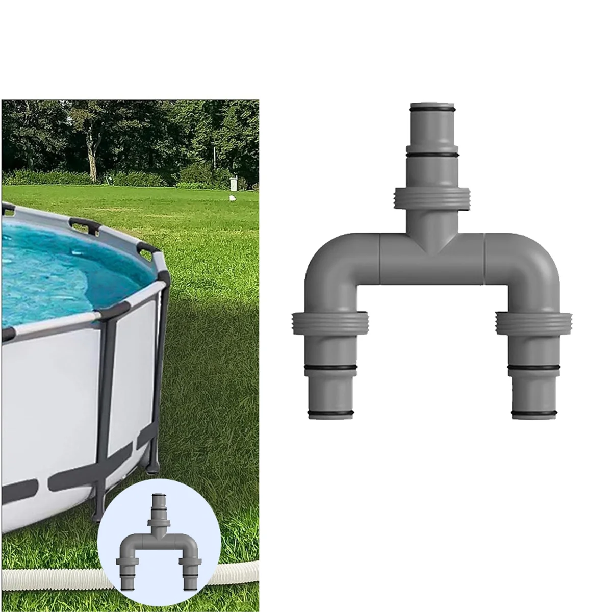 Connettore per tubo flessibile per piscina UNCL Connettore per tubo flessibile per piscina con giunto a tre vie da 1,5 pollici