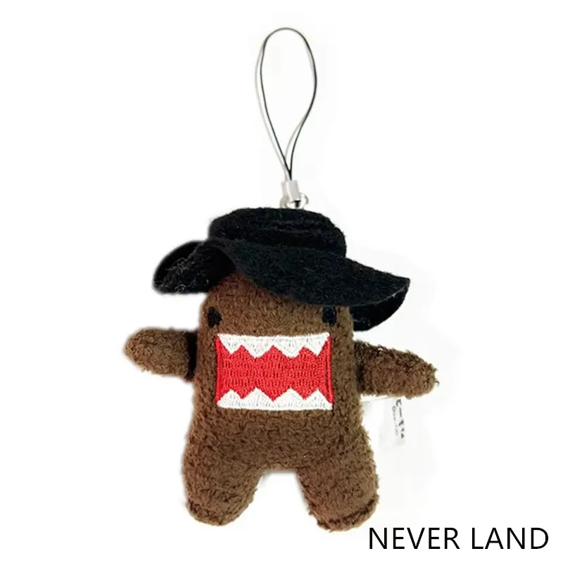 

Новые милые плюшевые брелки Domo Kun с черной шляпой, маленький кулон, детские мягкие игрушки для детей, подарки 8 см