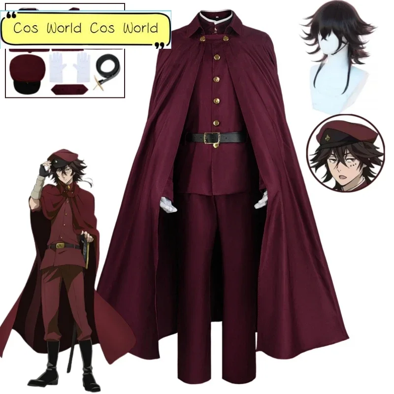 

Tetchou Suehiro Bungo Stray Dogs Season 4 Cosplay Kostum Hunting Dogs Team Red Uniform Set Cloak Halloween Party Anime Set