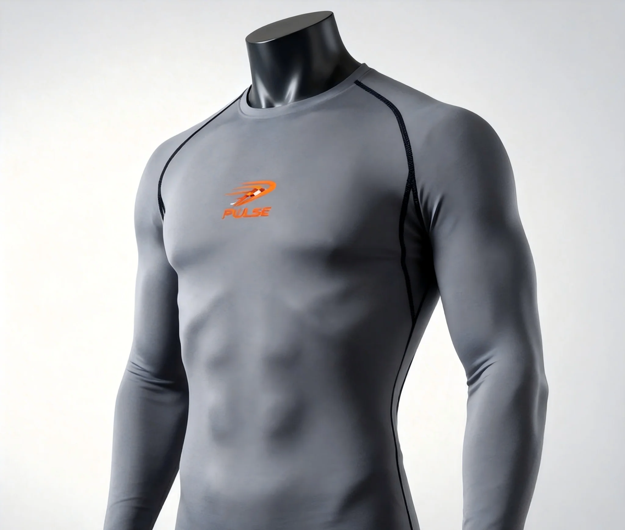 

Мужская быстросохнущая футболка для бега, компрессионная футболка с высоким воротником, лонгслив, рашгард, базовый слой для спортзала, спортивная майка