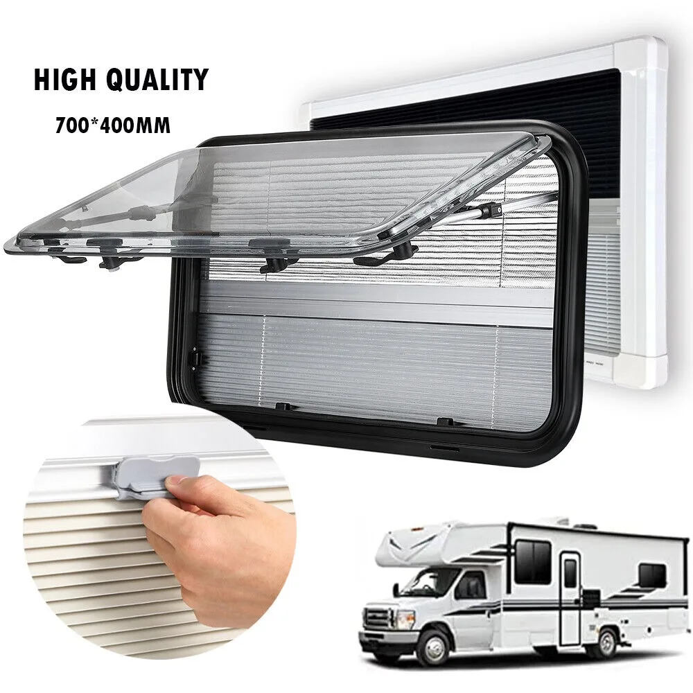 700*400mm Camper Cassette Hinged Window Flynet Screen for Van, Caravan, Horsebox