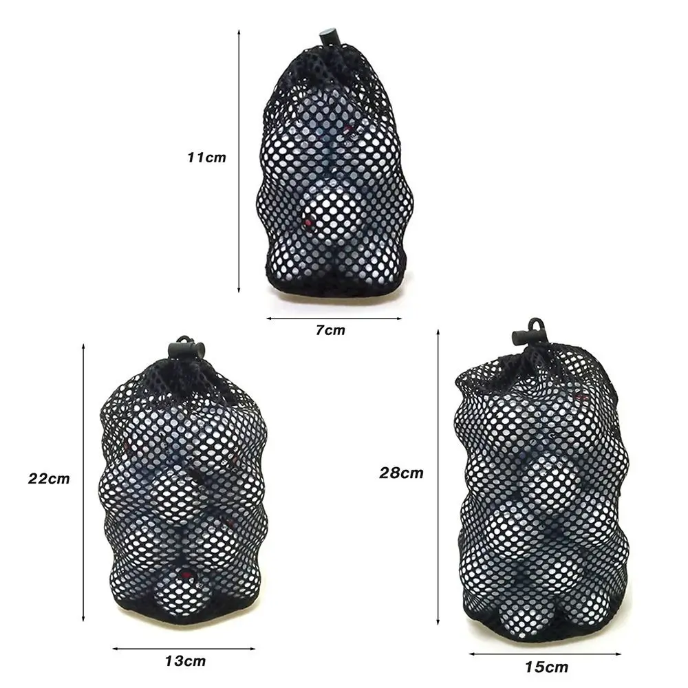 3Sizes Drawstring Pouch 12/25/50 Ball Carrying Golf Tennis Bag Mesh Net Bag Nylon Bag Golf Ball Holder