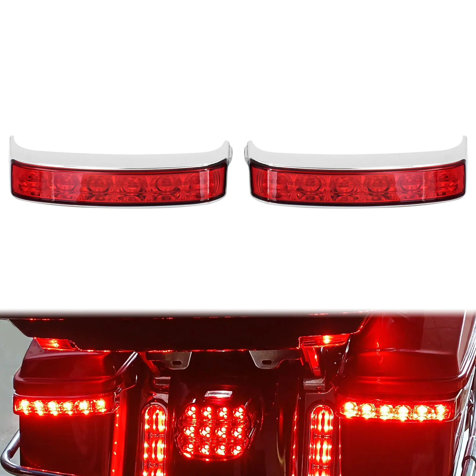 Motorcycle Saddlebag Light LED Turn Lamp Run Brake Lamp For Harley Touring Street Road Glide Road King Ultra Limited CVO 14-2023