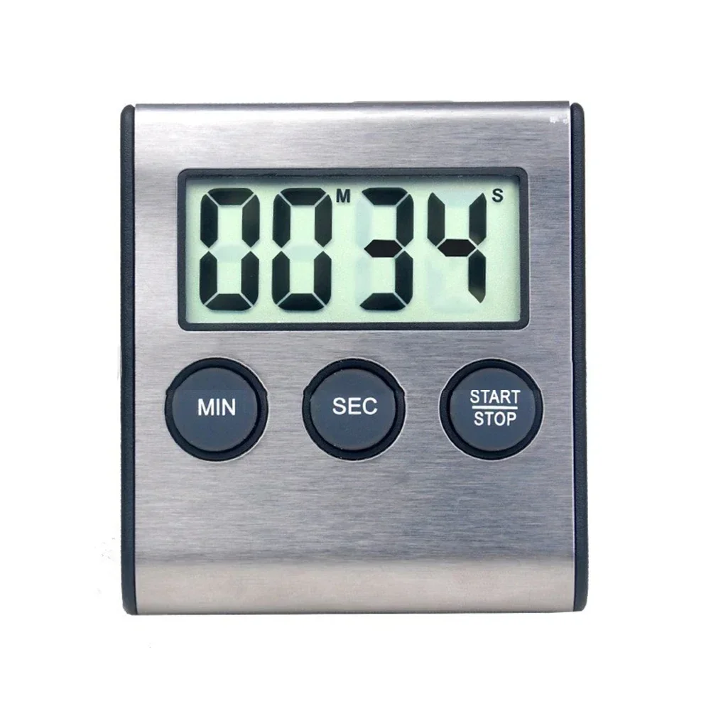 LCD Display Timer Electronic Timer Compact Size Hook For Hanging Large LCD Display Loud Alarm Rubber Magnet Back