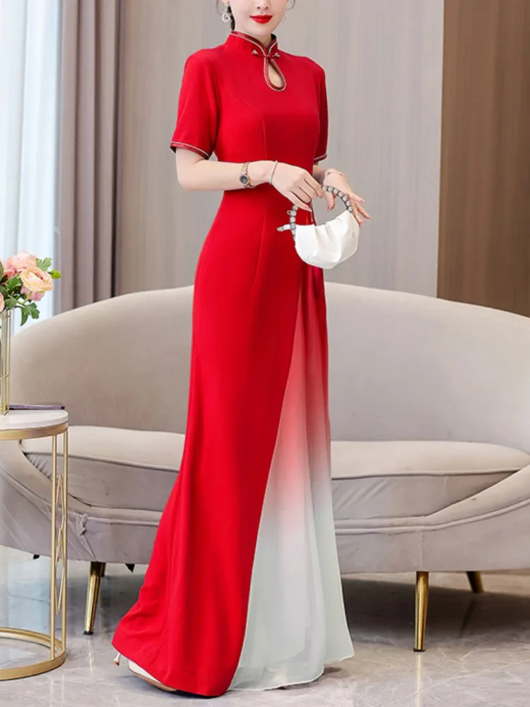 

e Long Dr Women's Summer 2025 New High-End Stage Dance Costume Large Size Faion ow Performance Dr