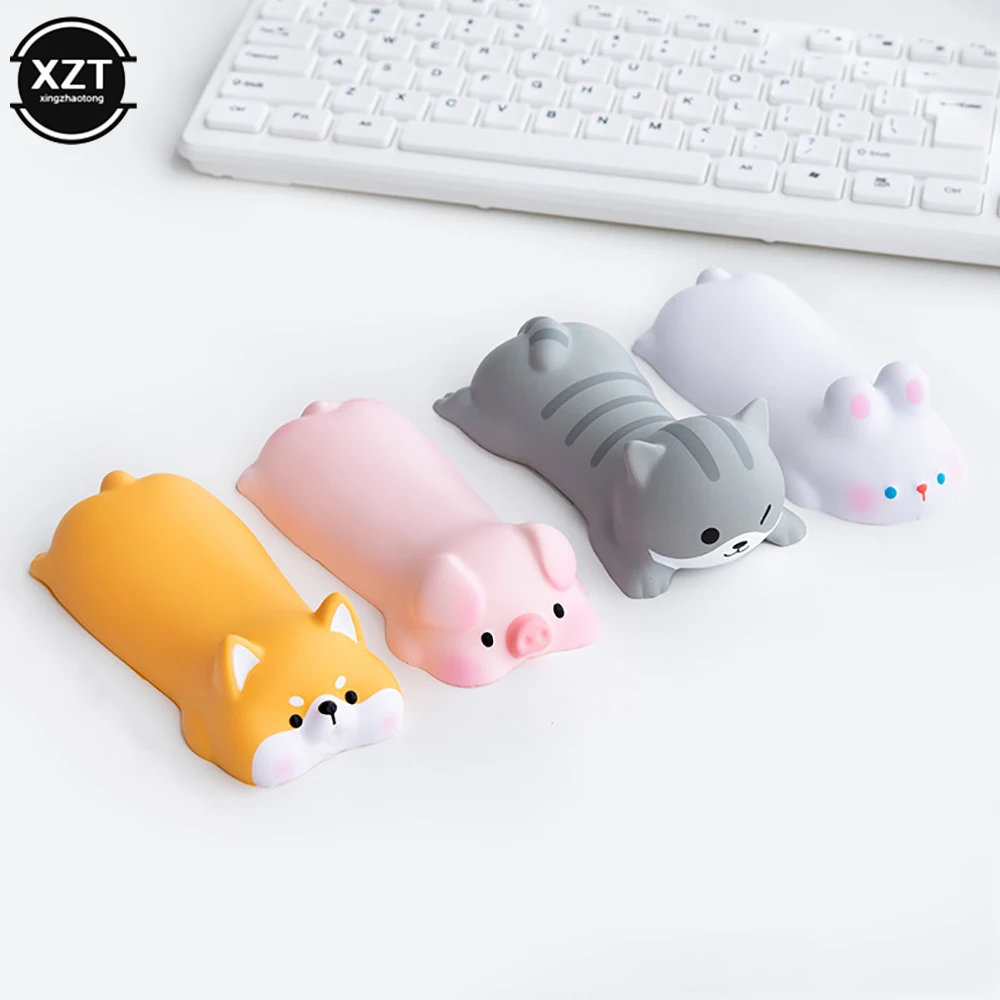 Cute Cartoon Pig Cat Rabbit Dog Decompression Mouse Pad Desktop Computer Laptop Wrist Pad Kawaii Office Desktop Pad Wrist Pad