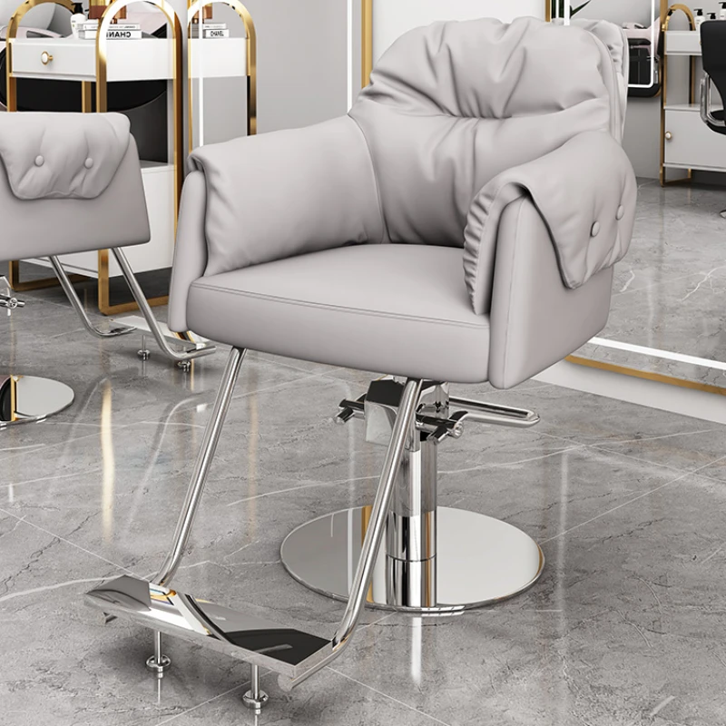 Hairdressing Luxury Professional Barber Chair Swivel Lift Perm Barber Chair Hair Dyeing Silla De Barbería Salon Furniture