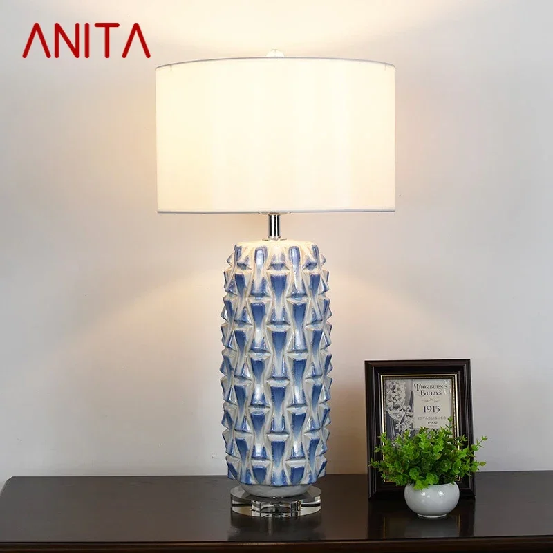 ANITA Contemporary CeramicTable Lamp Creativity Living Room Bedroom Study Hotel Homestay engineering Desk Light