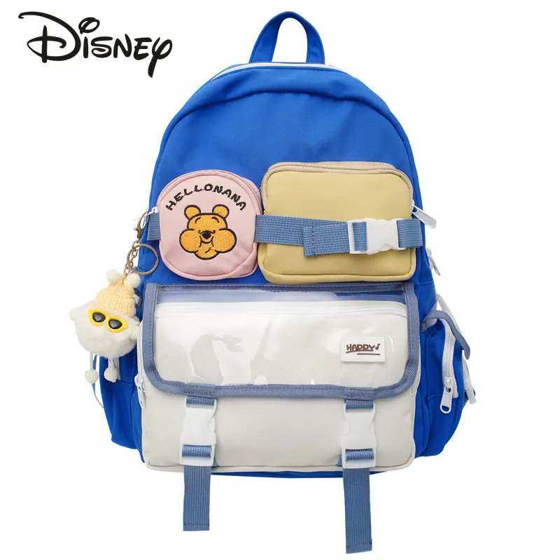 Disney Winnie Bear New Girls' Backpack Fashionable High Quality Student Backpack Popular Small Fresh Large Capacity Backpack