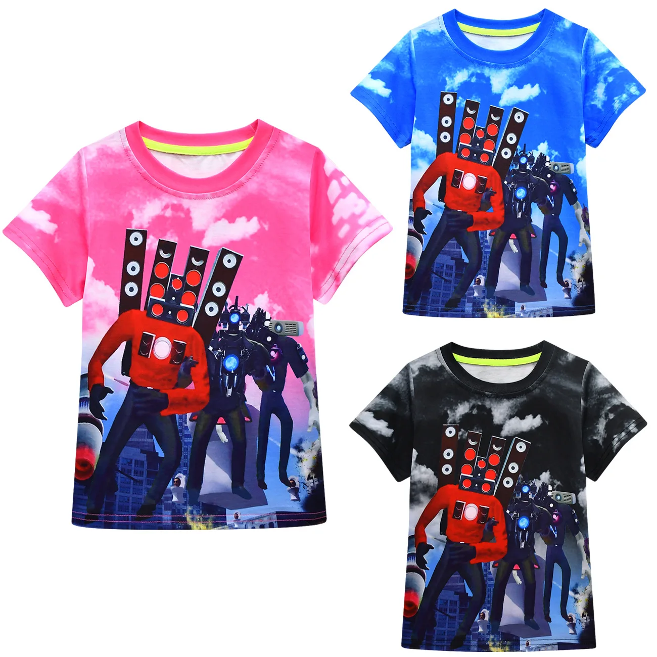 Kids T-shirt Skibidi Toilet Cosplay Costumes for Boys Girls Summer Clothes Short Sleeve Tshirt TV Camera Man Cartoon Print Tops