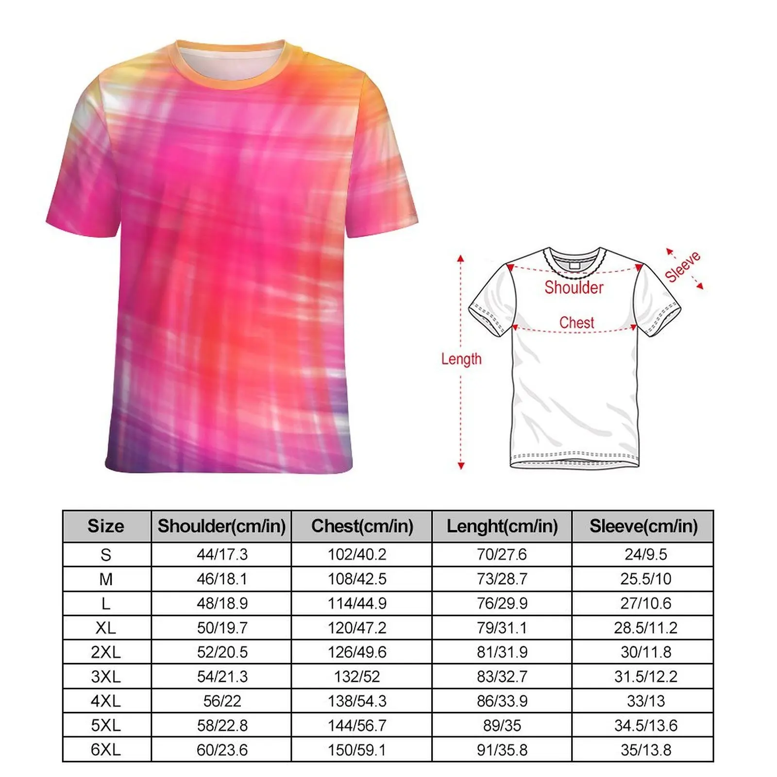Curving Tie Dye T Shirt Abstract Ombre Vintage T-Shirts Male Kawaii Tshirt Premium Short-Sleeve Graphic Tops Plus Size