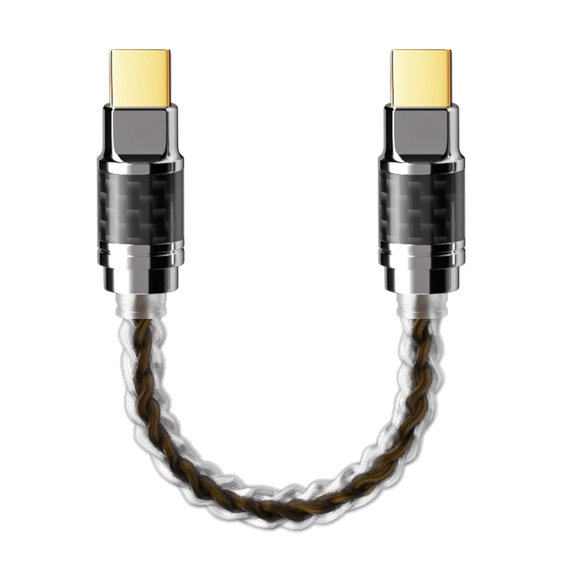 TODN OTG كابل الصوت Hifi كابل يو اس بي نوع C إلى C 5N موصل فضي نقي ألياف الكربون قذيفة HiFi المحمولة DAC مكبر صوت