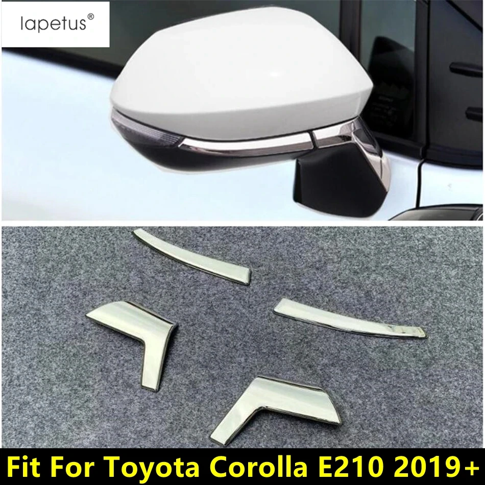 Car Rearview Mirror Strip Decoration Sequins Cover Trim For Toyota Corolla E210 2019 - 2024 ABS Chrome Accessories Exterior Kit