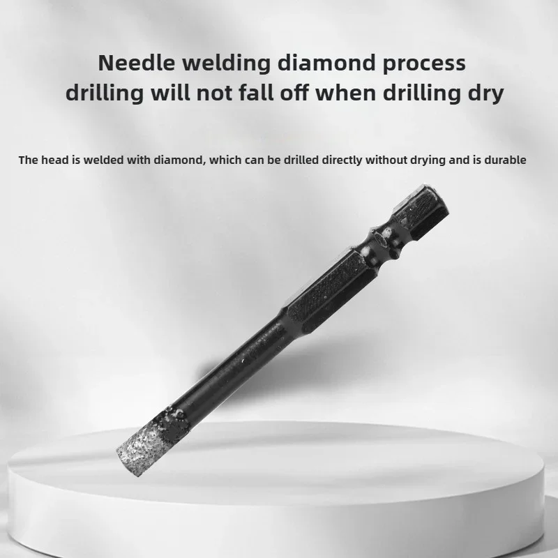 Punta da trapano per piastrelle in ceramica secca con bullone esagonale da 5-16 mm, utensile per perforazione di piastrelle vetrificate in marmo granito, punta diamantata, sega a tazza