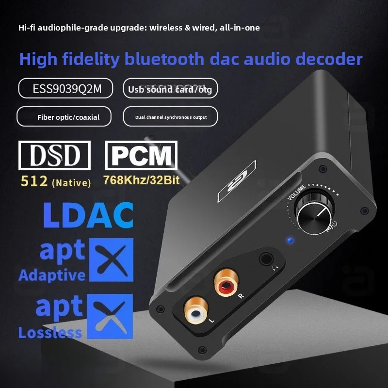 

Hifi bluetooth audio receiver ldac independent ess9039 digital decoding usb external sound card headphone amplifier