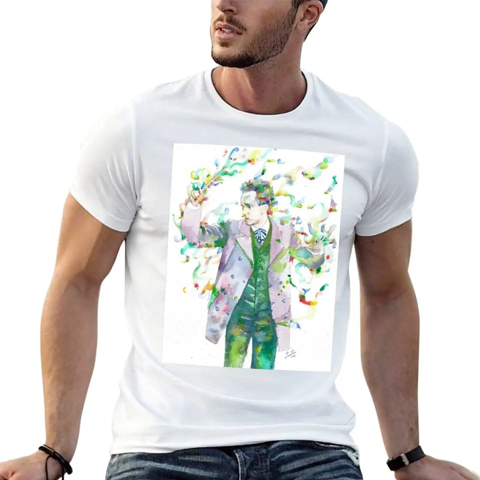 RICHARD STRAUSS - watercolor portrait.1 T-Shirt Casual Light Summer Short Sleeve Top