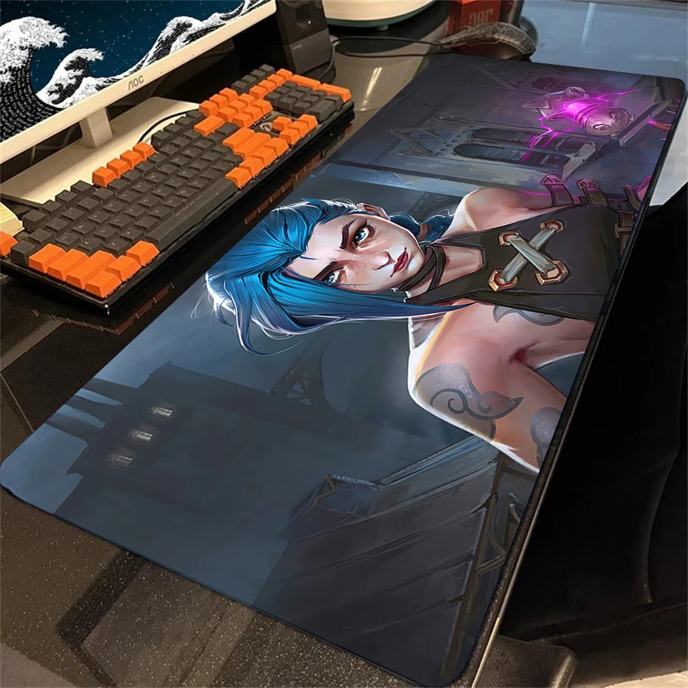 Anime Arcane JINX Mousepads League of Legends Arcane Jinx MousePad Keyboard Mouse Pad Gaming Accessories Rug LOL Large Desk Mat