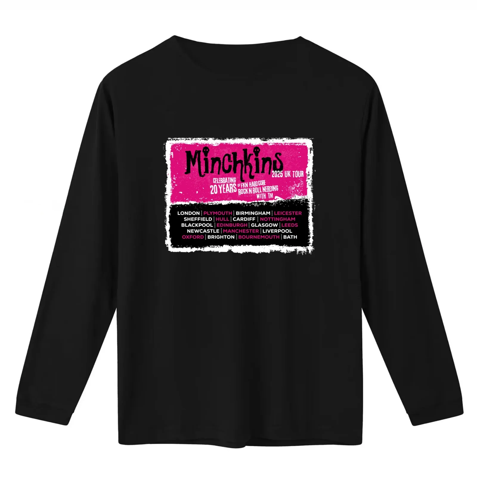 Minchkins 2025 UK Tour (Black or Colour BG) T-Shirt Summer Casual Cotton Tee Oversized Streetwear Tops Vintage Graphic Print