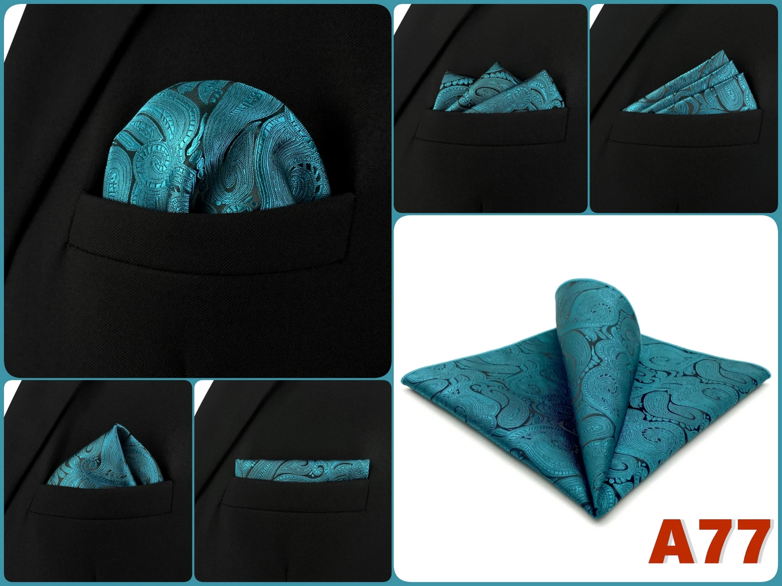 Luxury Mens Pocket Square Handkerchief Multiple Designs Classic Suit Hanky Large Striped Gentlemen Wedding Party Gift for Men
