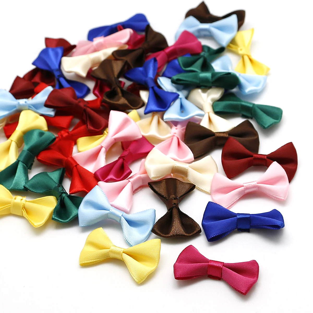 

25/50pcs 3x1.5cm 4x2.5cm Small Satin Ribbon Bows Flower Appliques Sewing Crafts Bow Christmas Decorations Wedding Party Supplies