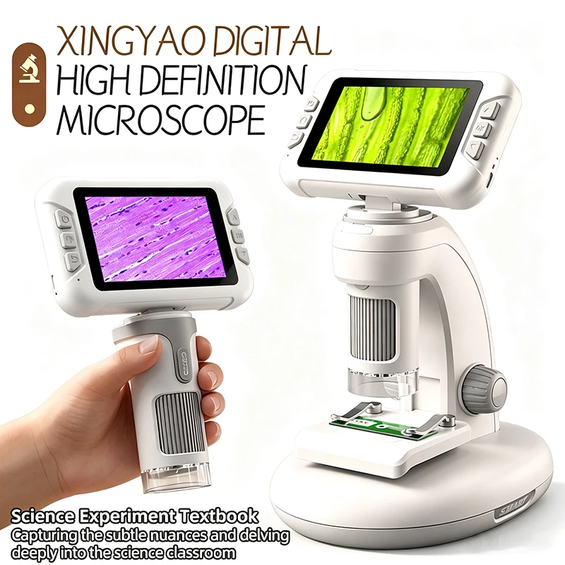 1600X Handheld Microscope 4Inch Screen Multifunctional Mini Portable Digital HD Microscope Support Camera Photoes P03