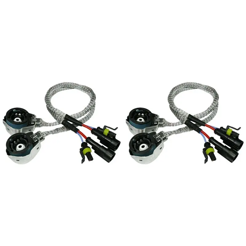 

4X адаптеры для ксеноновых ламп D2S/D4S, проводной жгут, разъем, кабель, гнездо