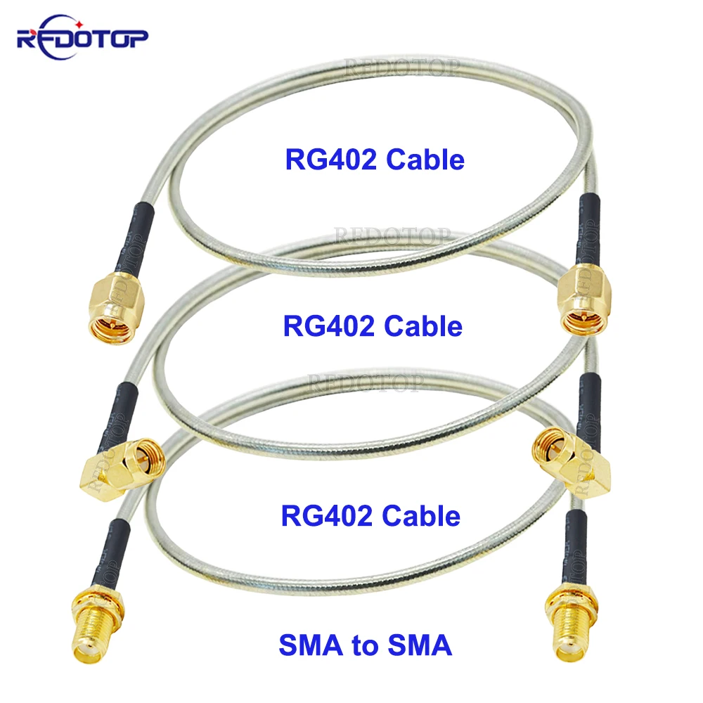 SMA Male to SMA Male/Female Connector Silver Jacket RG402 Semi Flexible Cable 50 Ohm RF Coaxial Pigtail Extension Cord Jumper