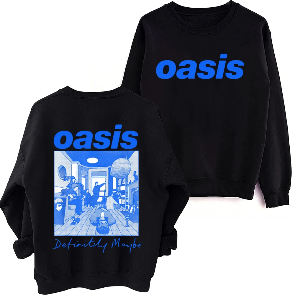 Oasis-Definitely Maybe Sweatshirt  Harajuku Round Neck Long Sleeve Oversized Popular Music Hoodie Fans Gift