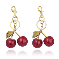 Trendy Red Cherry Pendant Keychain for Women Cute Bag Decorations Multifunctional Jewelry Car Key Accessories Charm Keyring Gift