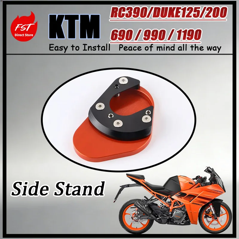 FOR KTM RC390/DUKE 125/200/690/990/1190 Side Stand Enlarger Widened Anti-Slip Kickstand Foot Pad Increases Ground Contact Area