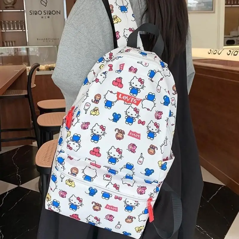 

Cute Hello Kittys Backpack High-Capacity Waterproof Good-Looking Schoolbag Lighten The Burden Backpack Fashion Festival Gift
