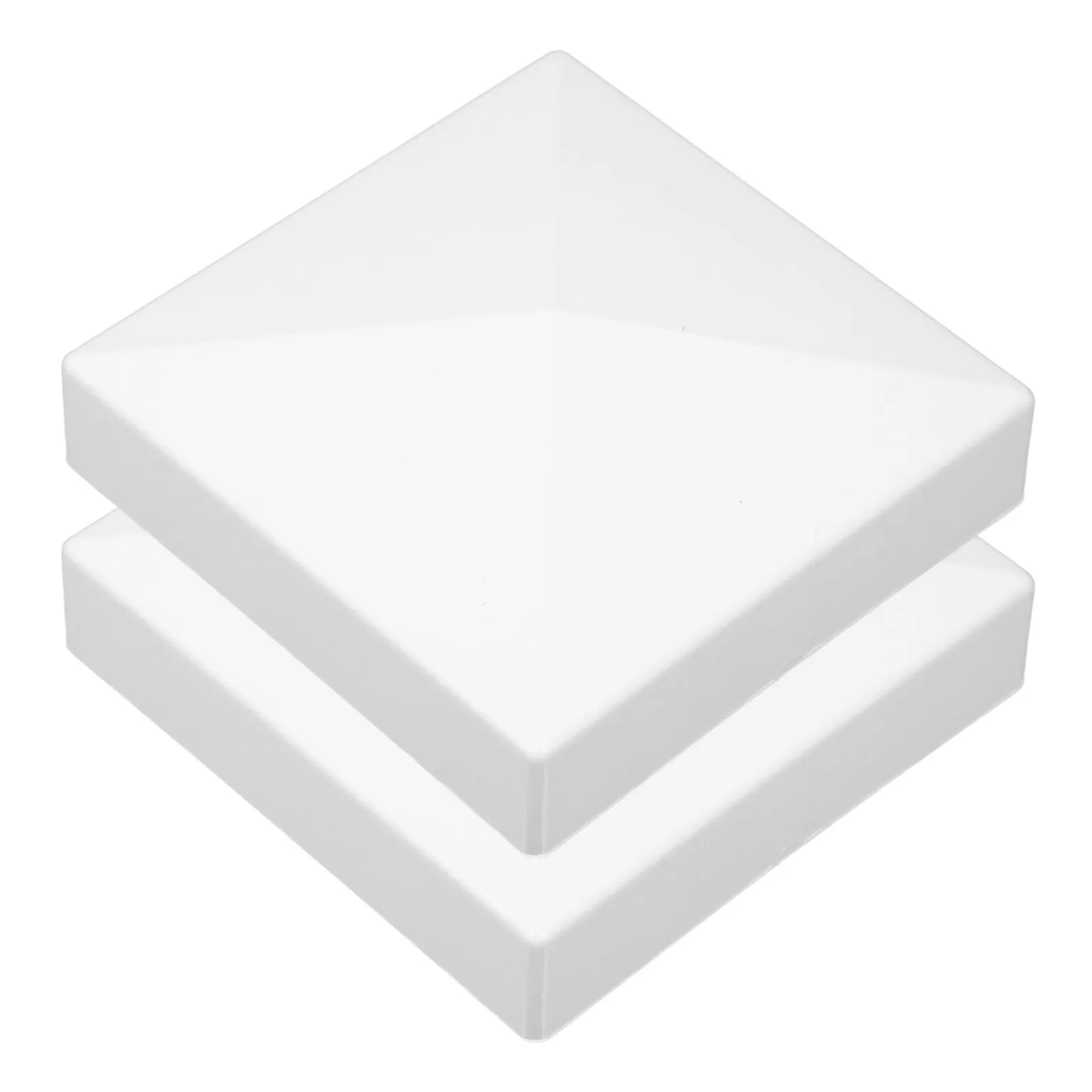 

2Pcs ABS Plastic Fence Post Caps for 5 Inch Posts Tower Style White Outdoor Piling Privacy Fence Toppers Elegant Cover