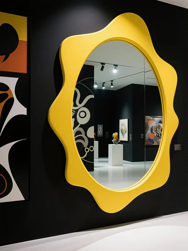 

Irregular wave sunflower decorative mirror - asymmetrical bathroom mirror - wall-mounted vanity mirror