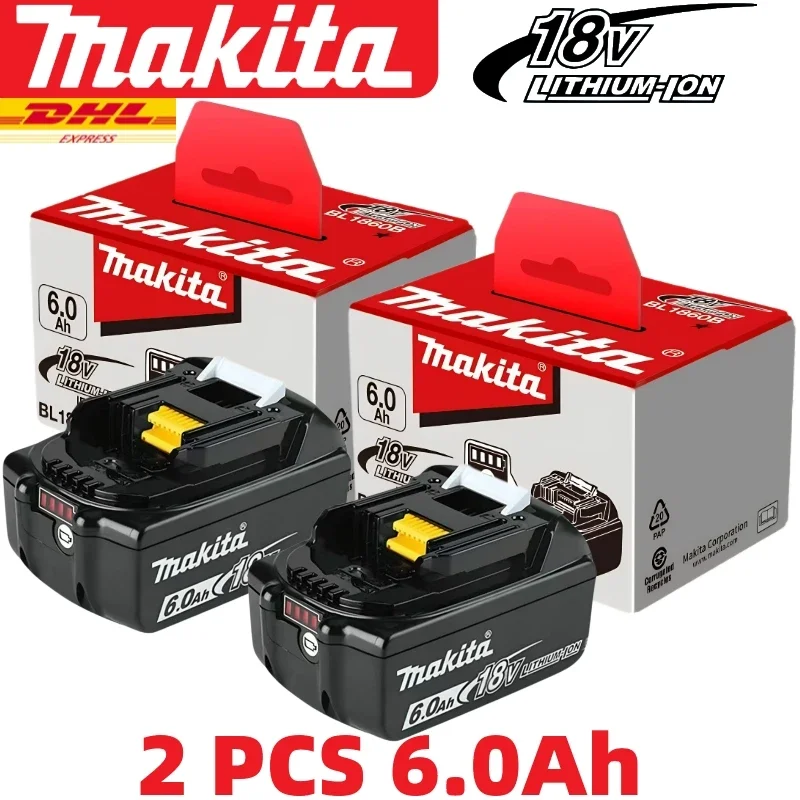 

18V 6Ah genuine Makita Battery for Battery BL1860 BL1850B BL1850 BL1840 BL1830B Makita Replacement Lithium Battery，charger