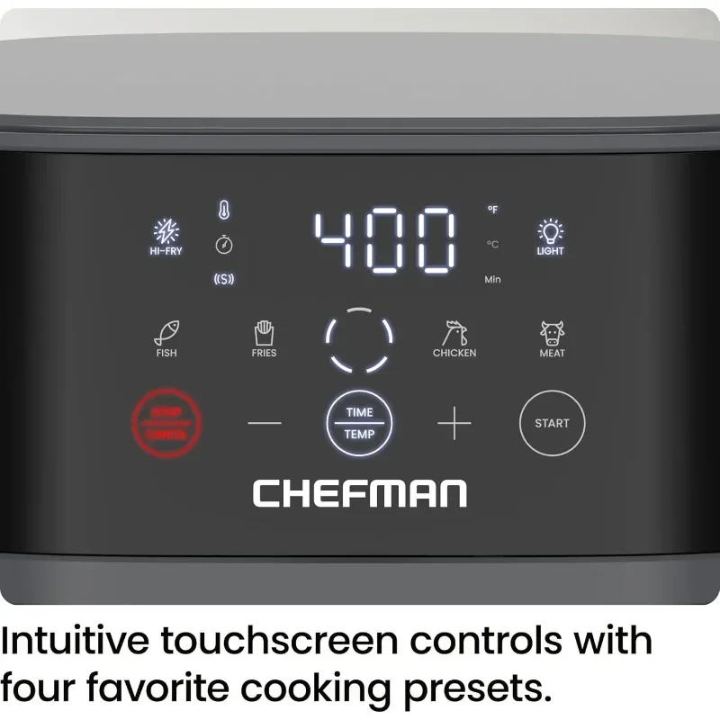 Chefman-freidora de aire para comidas rápidas y fáciles, cuenta con tecnología Hi-Fry para Extra crujiente, ventana de visión fácil, controles táctiles