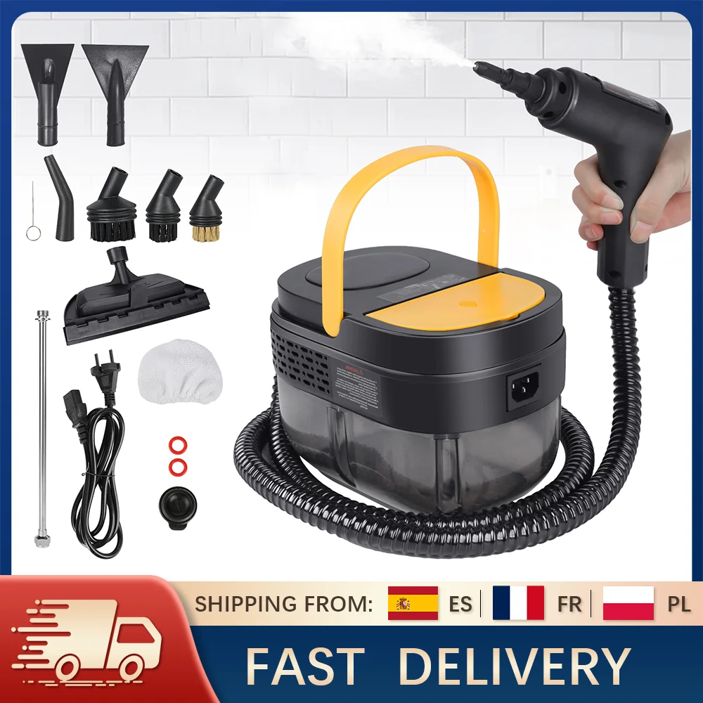 Nettoyeur vapeur portatif 2500W, pression 3Bar 100 ℃   Stérilisation à haute température, réservoir à 3 vitesses de 1600ML pour le nettoyage des sols de la cuisine et de la maison