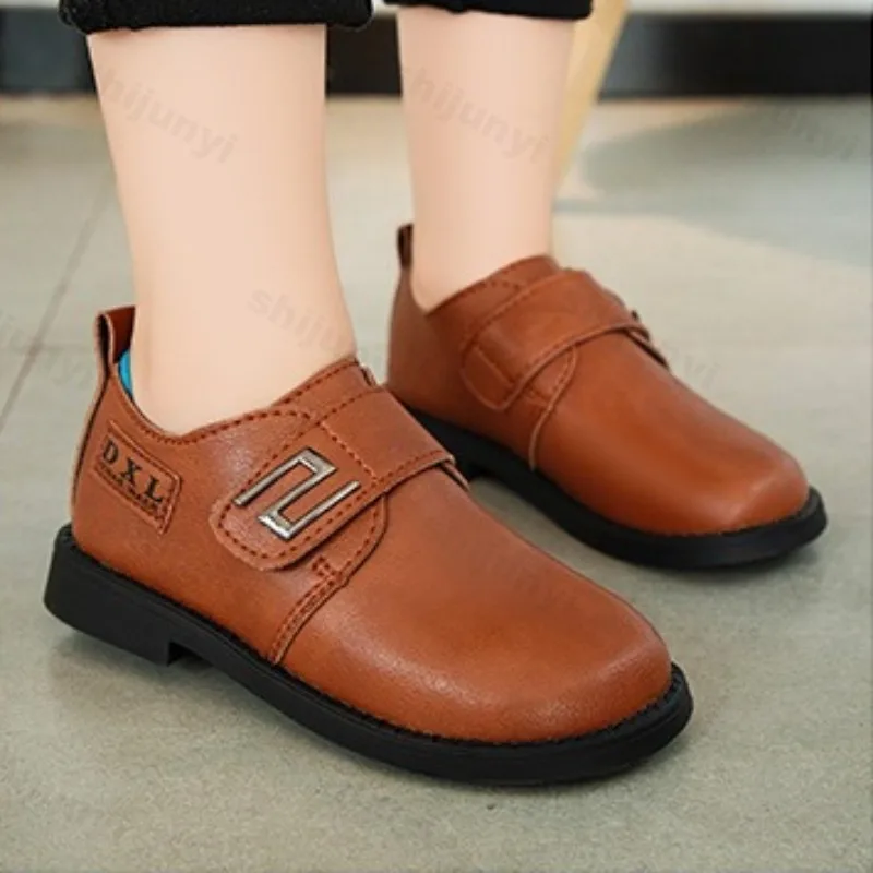 

Children's Leather Shoe Boy School Performance Shoes 2025 Autumn Fashion Black Classic Loafers Uniform Kids Party Formal Shoes