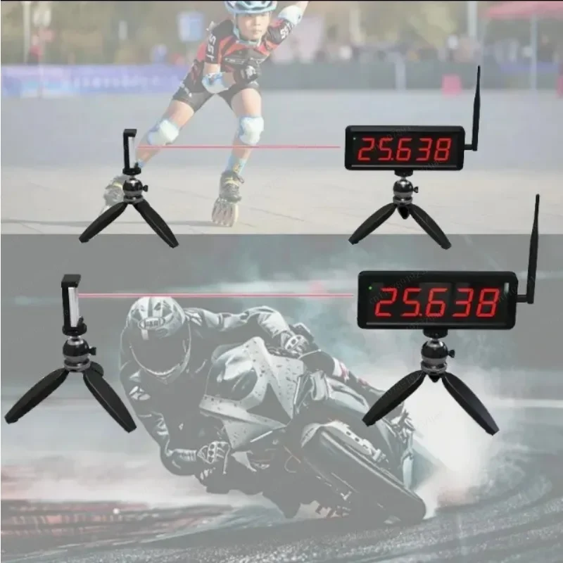 Racing Wireless Laser Timer Military Training Sprint Physical Fitness Test Sports Timing Remote Large Screen Synchronous Display